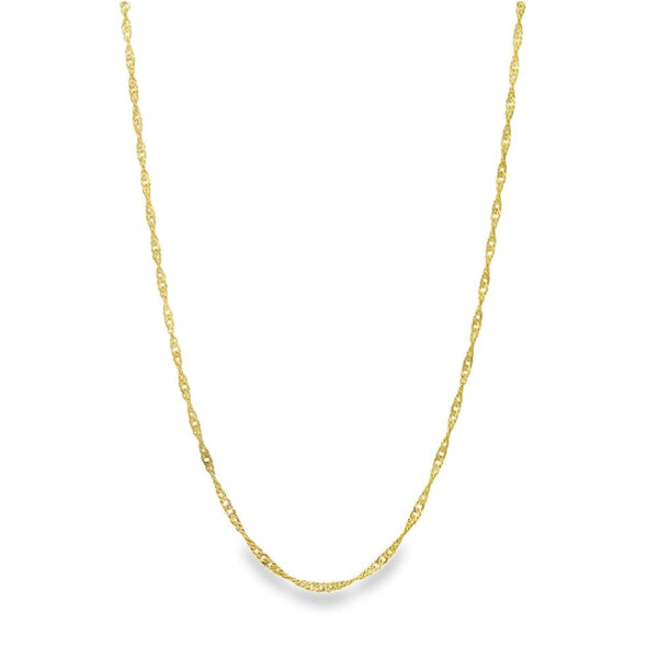 9ct Yellow Gold Twist Curb Chain - 16" - 1.7g