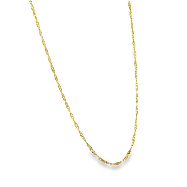 9ct Yellow Gold Twist Curb Chain - 16" - 1.7g