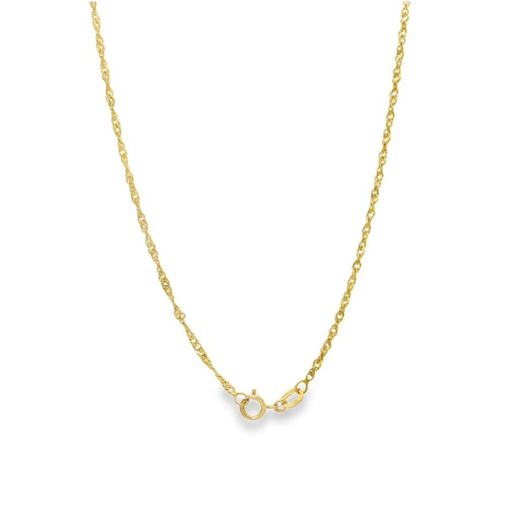9ct Yellow Gold Twist Curb Chain - 16" - 1.7g