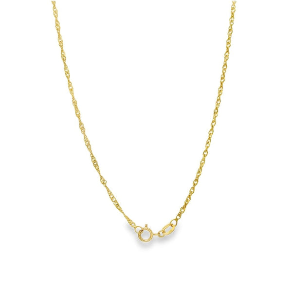 9ct Yellow Gold Twist Curb Chain - 16" - 1.7g