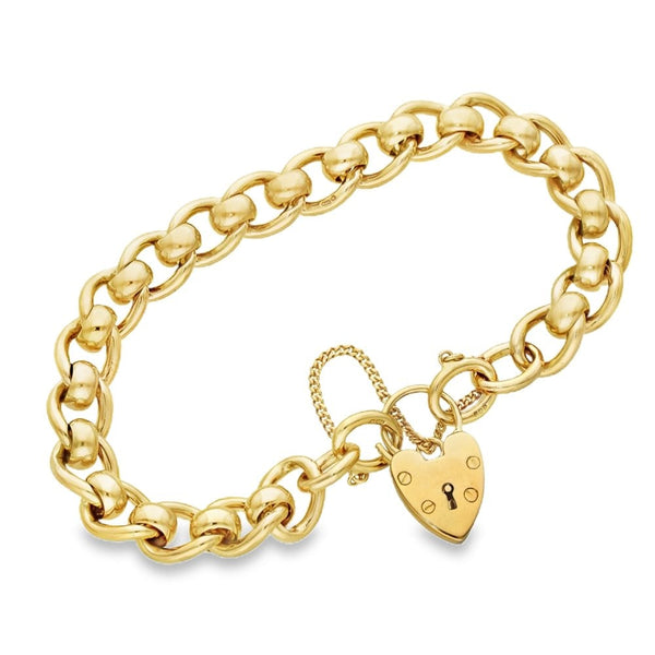 9ct Yellow Gold Curb Roller Bracelet - 9" - 42.5g