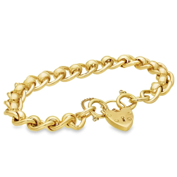 9ct Yellow Gold Curb Roller Bracelet - 9" - 42.5g