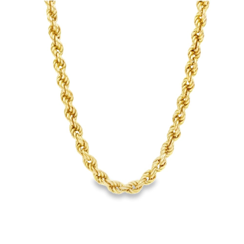 9ct Yellow Gold Hollow Rope Chain - 18" - 20.5g