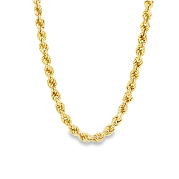 9ct Yellow Gold Hollow Rope Chain - 18" - 20.5g