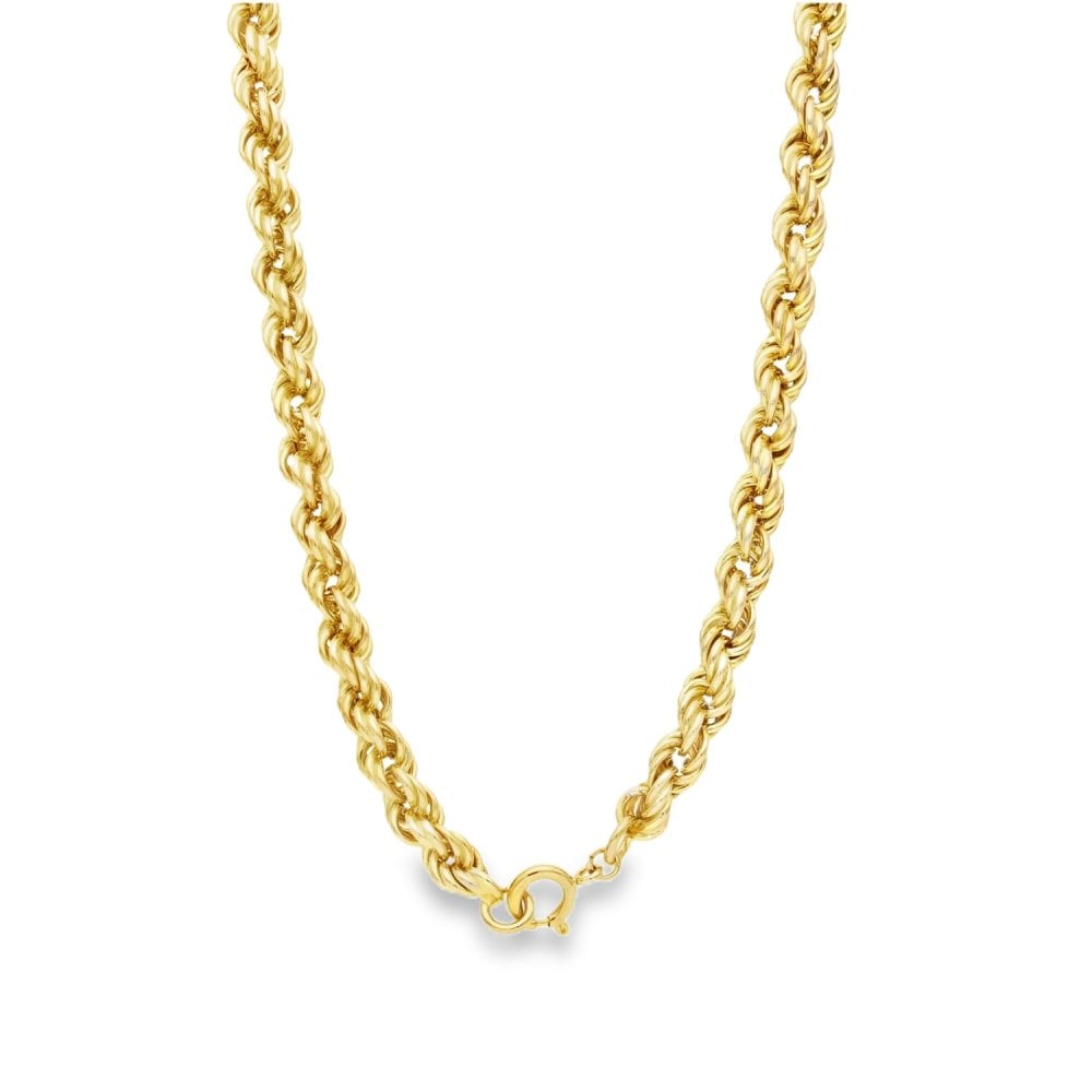 9ct Yellow Gold Hollow Rope Chain - 18" - 20.5g