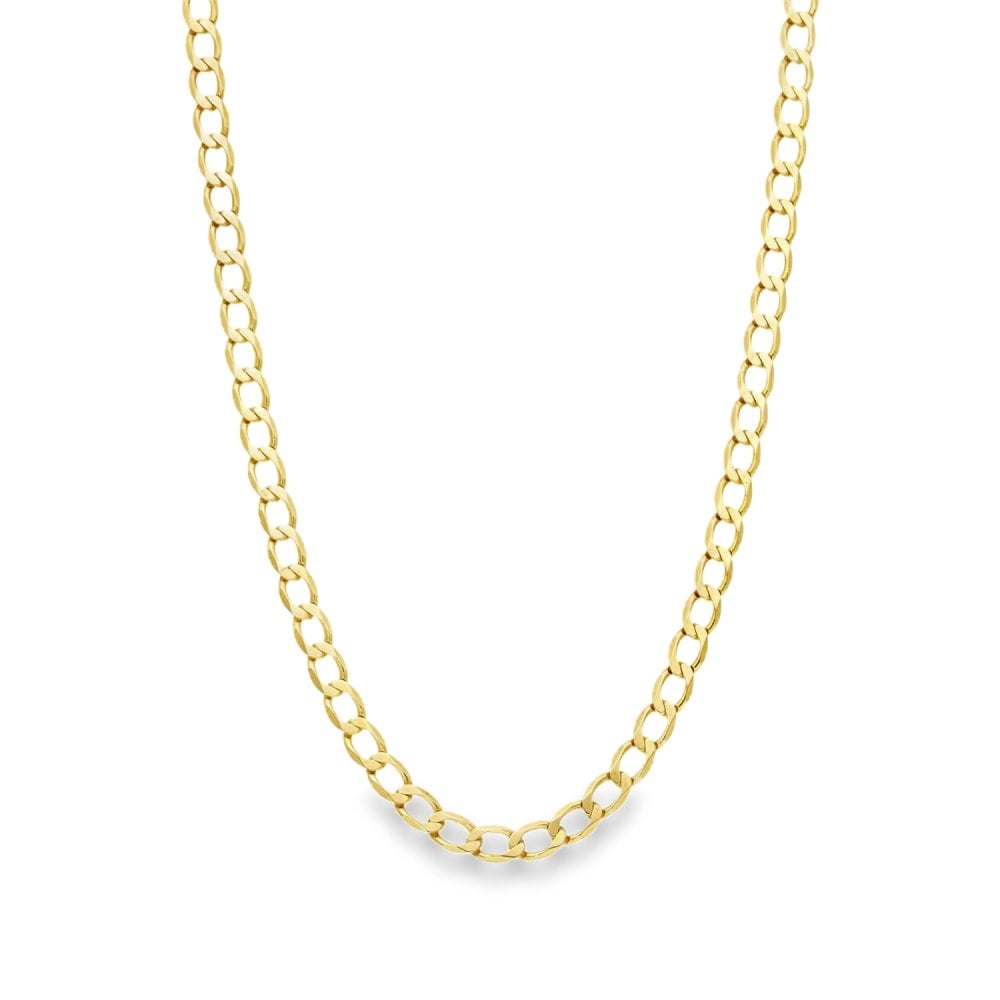 9ct Yellow Gold Curb Chain - 18" - 8.3g