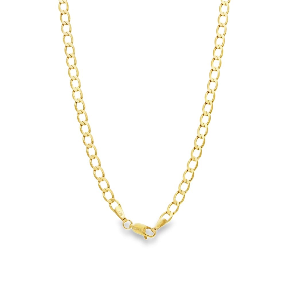 9ct Yellow Gold Curb Chain - 18" - 8.3g