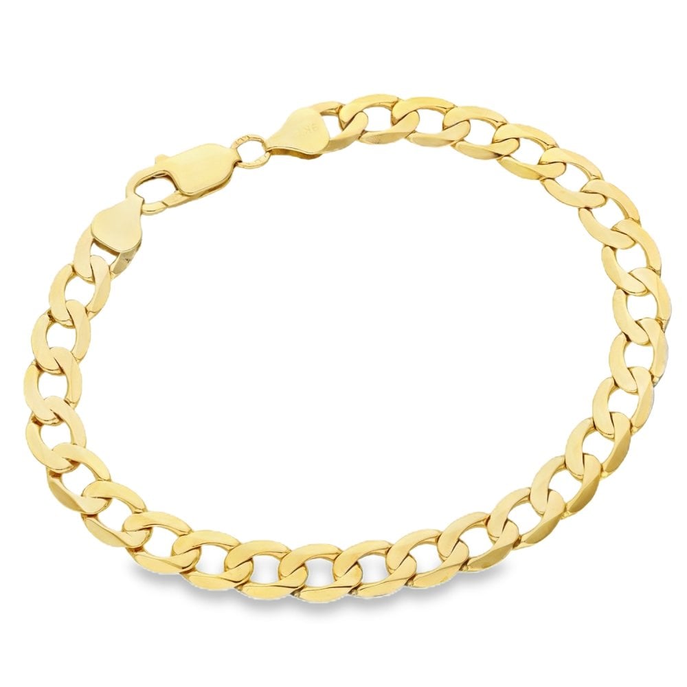 9ct Yellow Gold Curb Bracelet - 8.5" - 13.9g