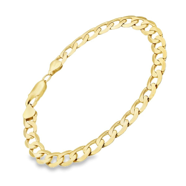 9ct Yellow Gold Curb Bracelet - 8.5" - 13.9g