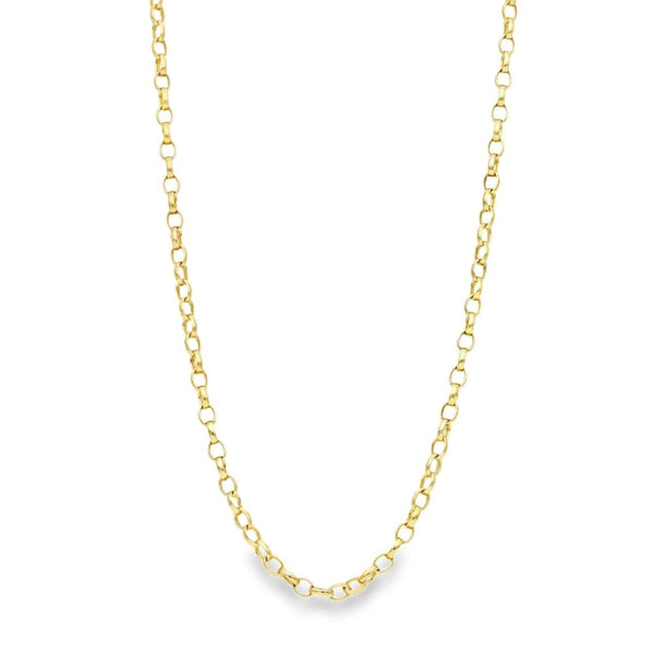 9ct Yellow Gold Oval Belcher Chain - 20" - 10.5g