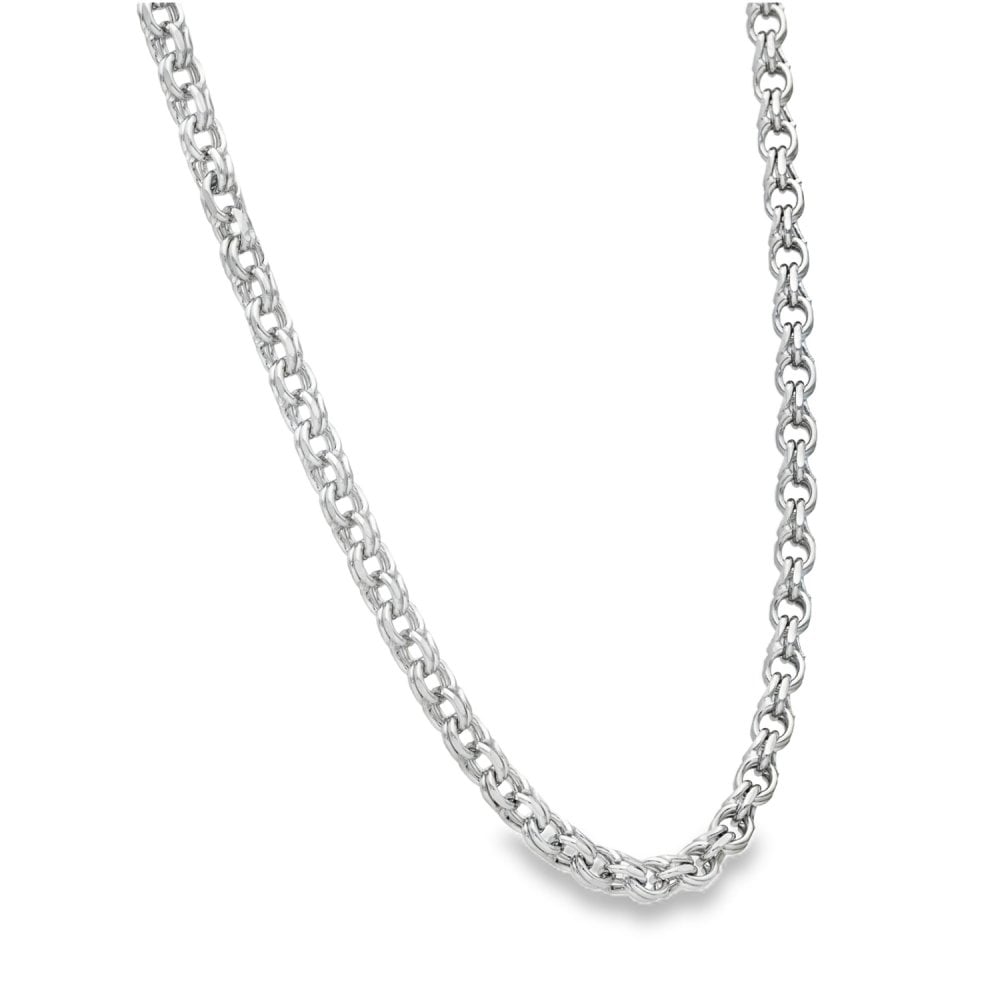 9ct White Gold Belcher Chain - 19" - 15.2g