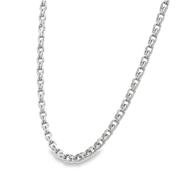 9ct White Gold Belcher Chain - 19" - 15.2g
