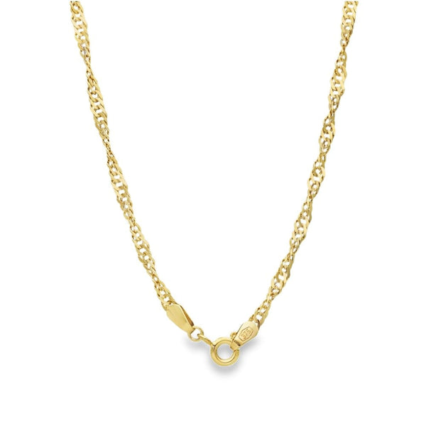 9ct Yellow Gold Twist Curb Chain - 31" - 7.0g