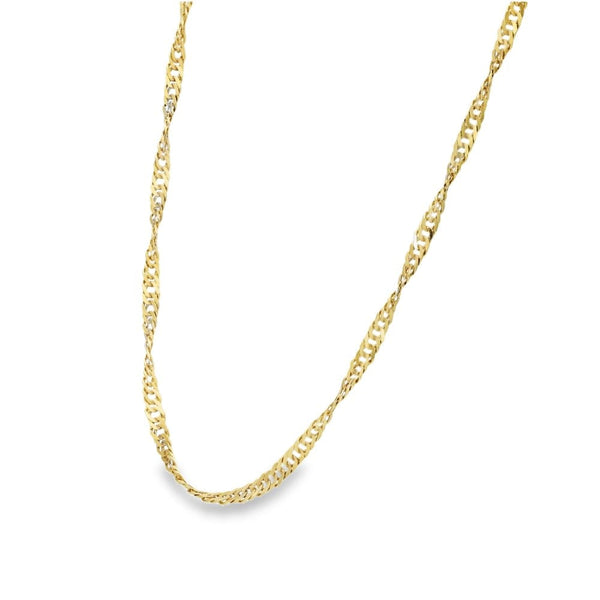 9ct Yellow Gold Twist Curb Chain - 31" - 7.0g