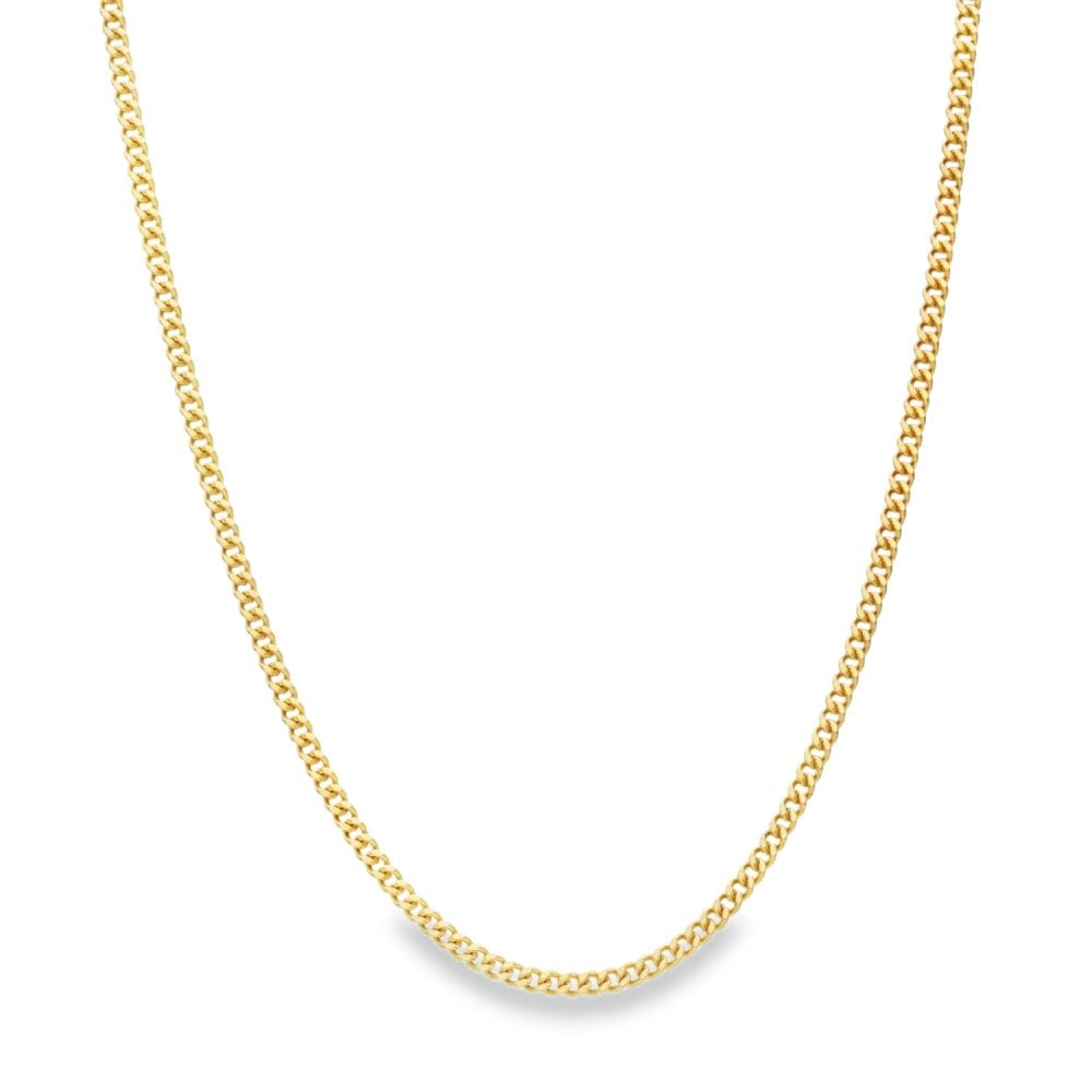 9ct Yellow Gold Closed Curb Chain - 22" - 4.8g