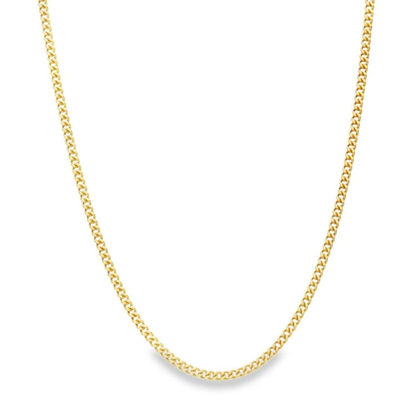 9ct Yellow Gold Closed Curb Chain - 22" - 4.8g