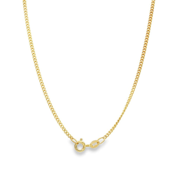 9ct Yellow Gold Closed Curb Chain - 22" - 4.8g