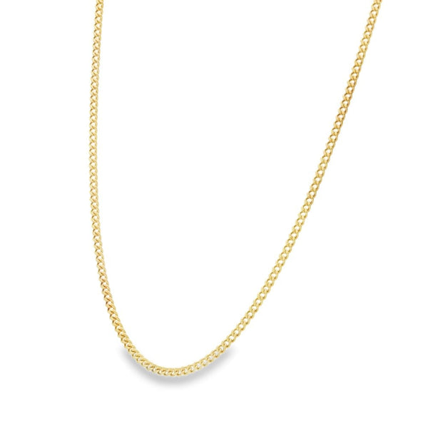 9ct Yellow Gold Closed Curb Chain - 22" - 4.8g