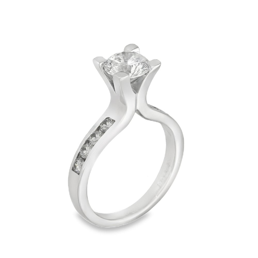14ct White Gold Diamond Engagement Ring - Size I - 1.36ct