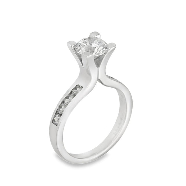 14ct White Gold Diamond Engagement Ring - Size I - 1.36ct