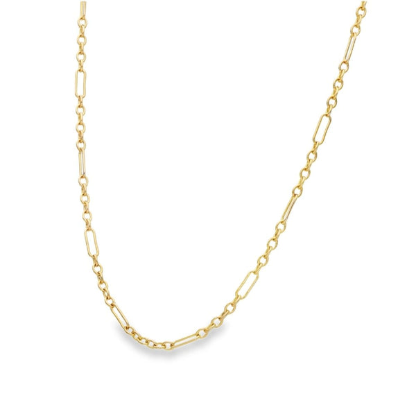 9ct Yellow Gold Cable & Fetter Chain - 15" - 2.8g