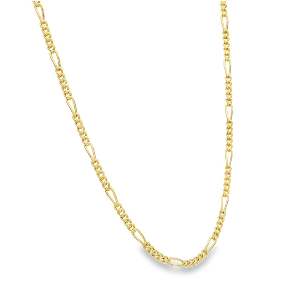 9ct Yellow Gold Figaro Chain - 24" - 4.7g