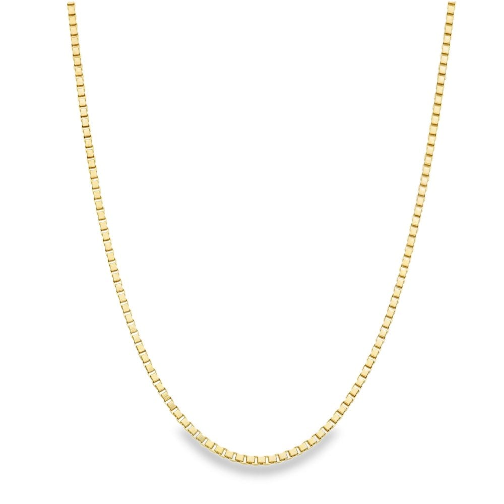 9ct Yellow Gold Box Chain - 22" - 6.6g
