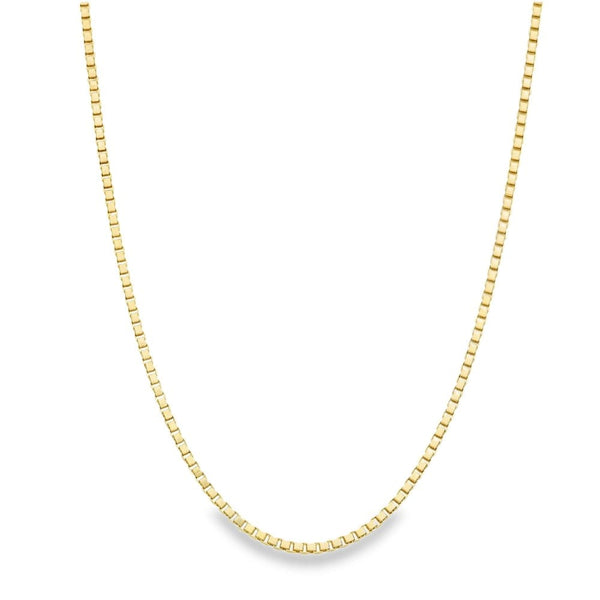 9ct Yellow Gold Box Chain - 22" - 6.6g