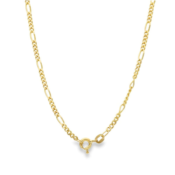 9ct Yellow Gold Figaro Chain - 16" - 4.0g