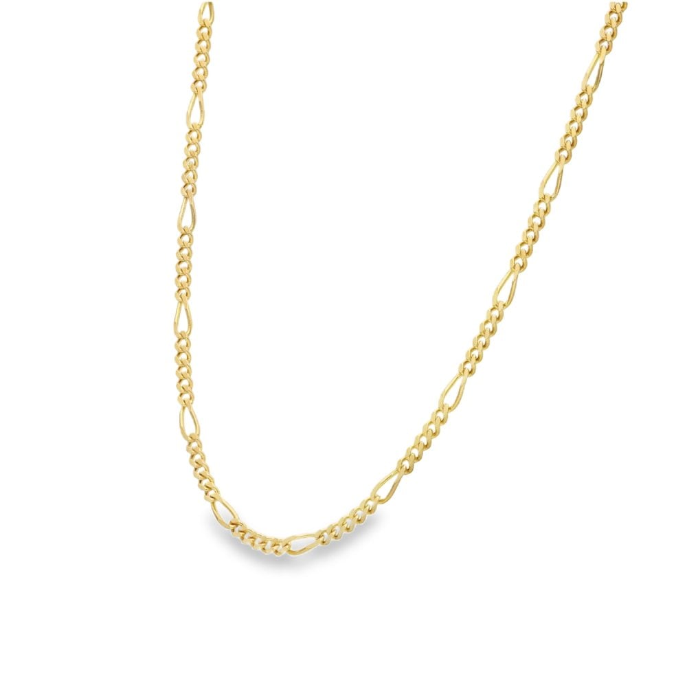 9ct Yellow Gold Figaro Chain - 16" - 4.0g