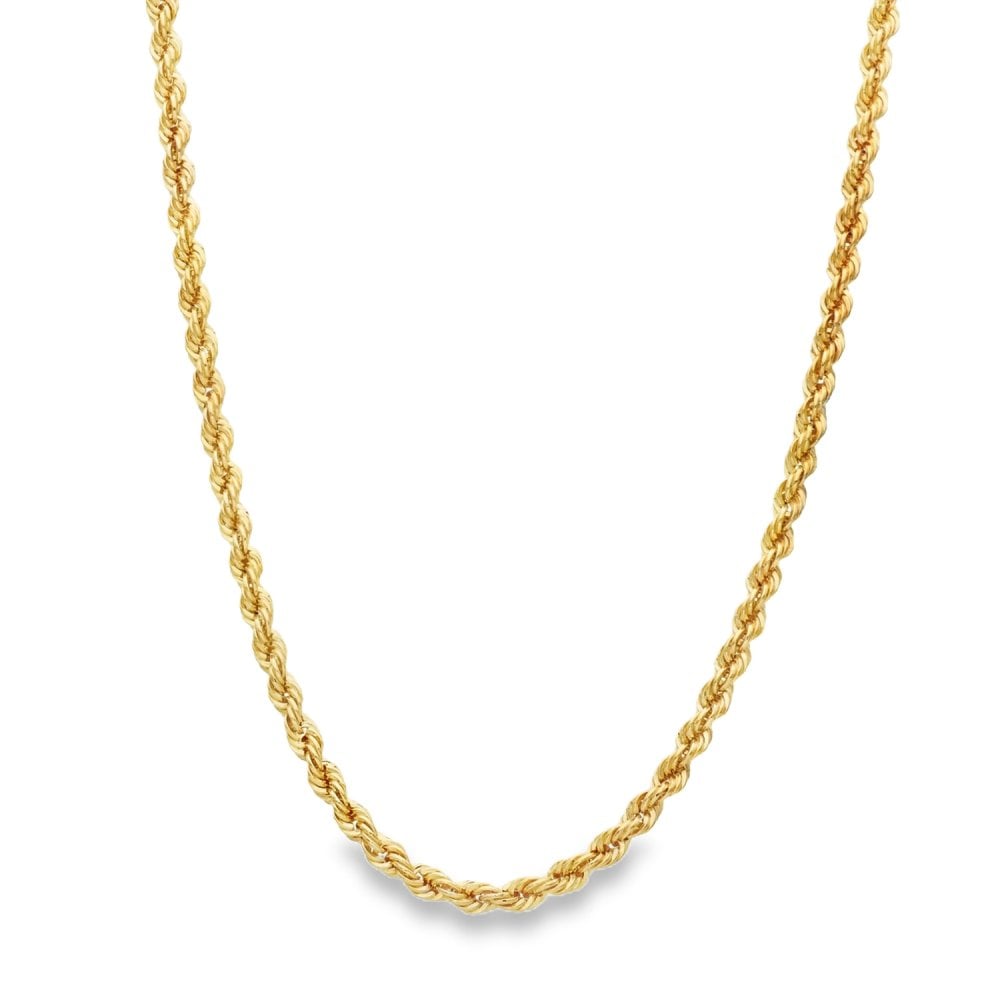 9ct Yellow Gold Rope Chain - 22" - 4.2g