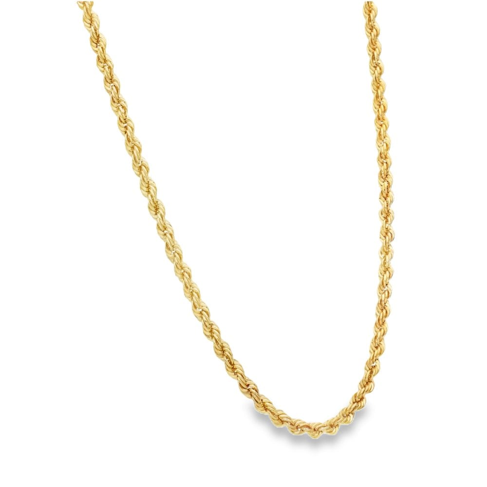 9ct Yellow Gold Rope Chain - 22" - 4.2g