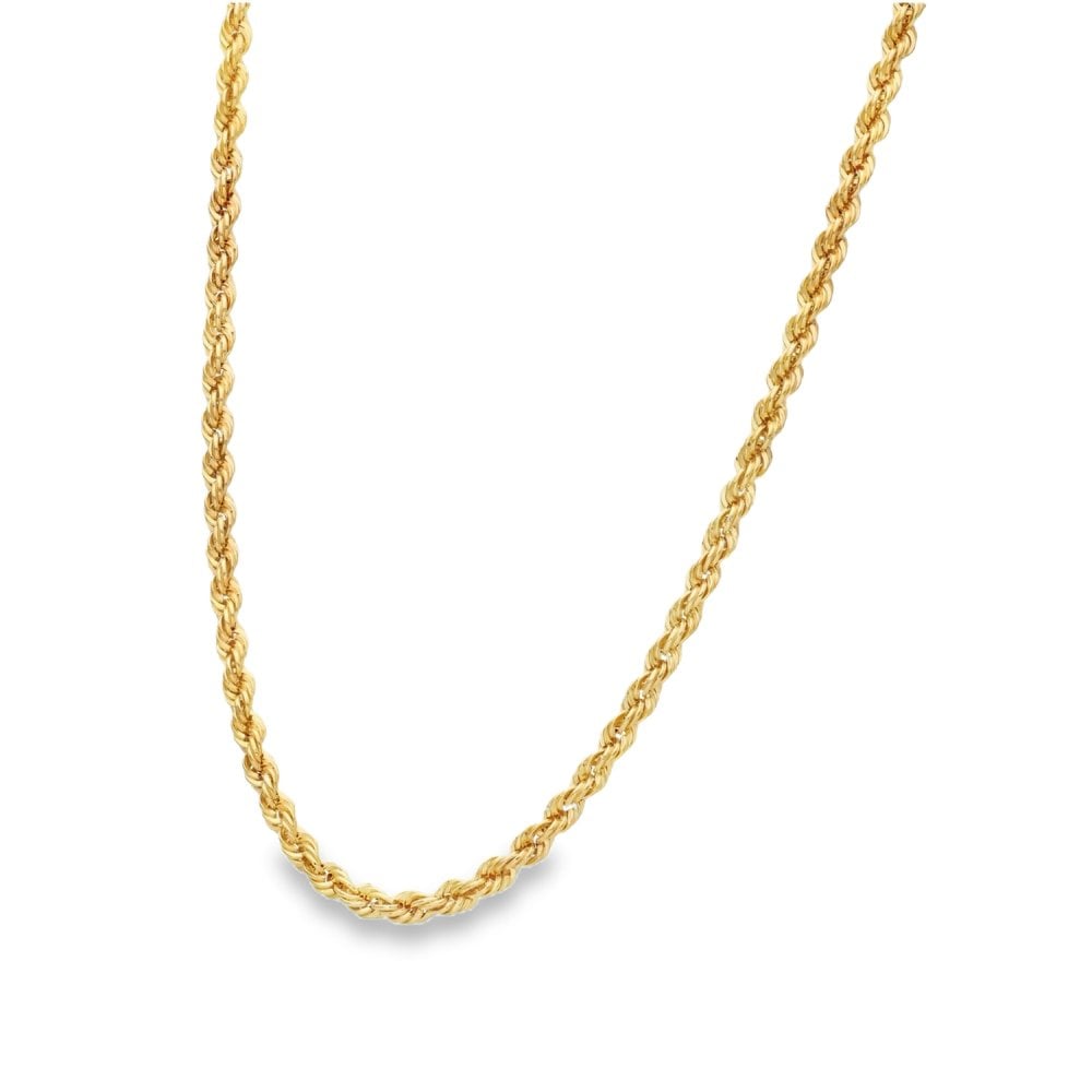 9ct Yellow Gold Rope Chain - 22" - 4.2g