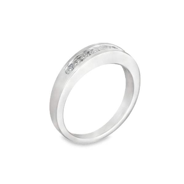 18ct White Gold Diamond Half-Eternity Ring - Size N - 0.35ct