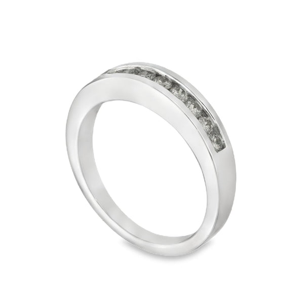18ct White Gold Diamond Half-Eternity Ring - Size N - 0.35ct
