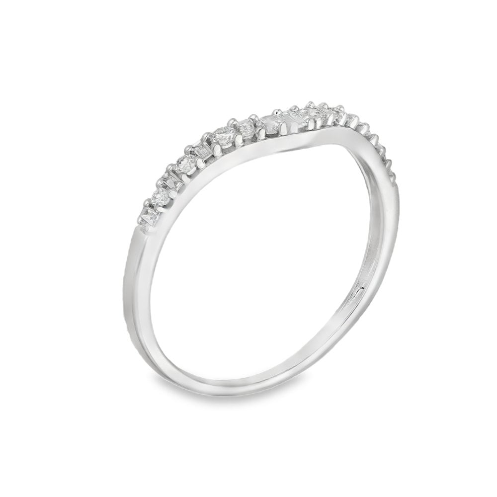18ct White Gold Diamond Enhancer Ring - Size Q½ - 0.25ct