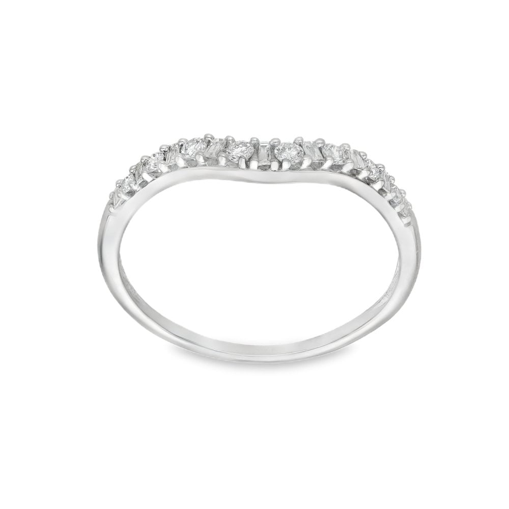 18ct White Gold Diamond Enhancer Ring - Size Q½ - 0.25ct