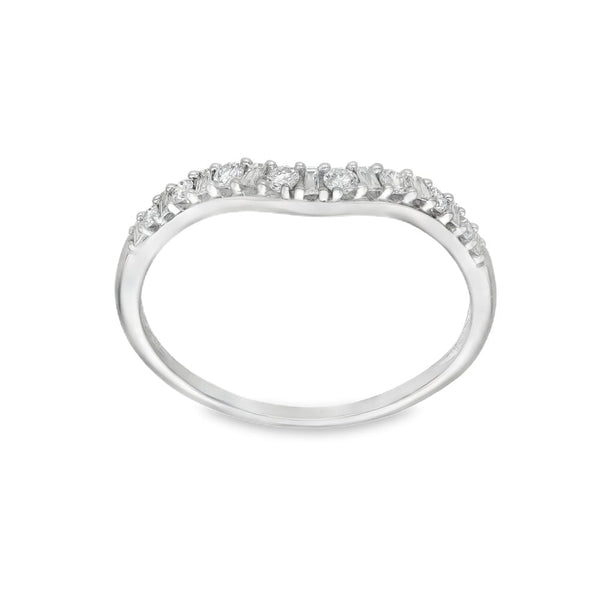 18ct White Gold Diamond Enhancer Ring - Size Q½ - 0.25ct
