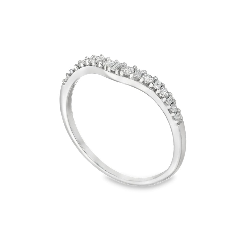 18ct White Gold Diamond Enhancer Ring - Size Q½ - 0.25ct
