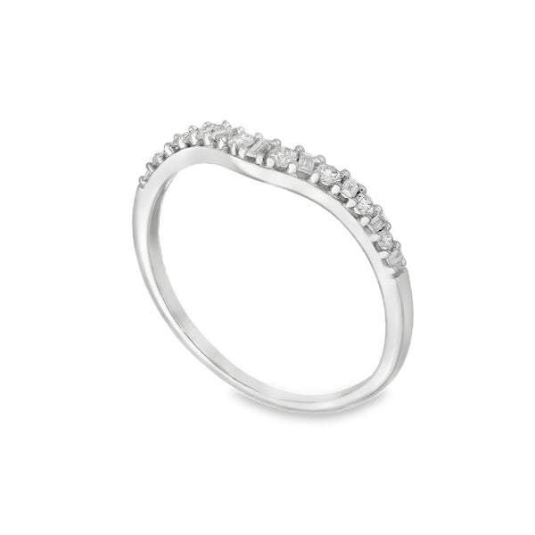 18ct White Gold Diamond Enhancer Ring - Size Q½ - 0.25ct