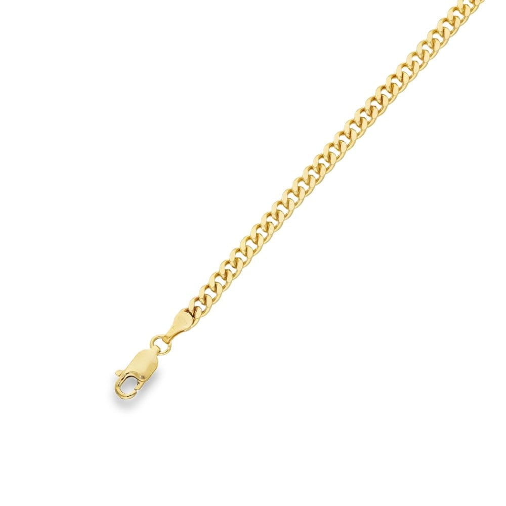 9ct Yellow Gold Closed Curb Bracelet - 8" - 6.0g