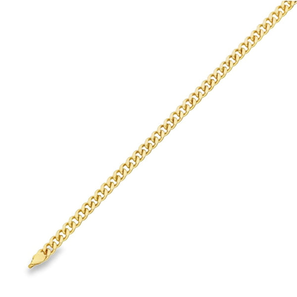 9ct Yellow Gold Closed Curb Bracelet - 8" - 6.0g