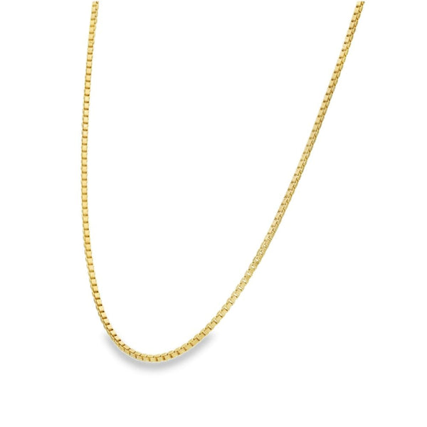 9ct Yellow Gold Box Chain - 18" - 5.2g