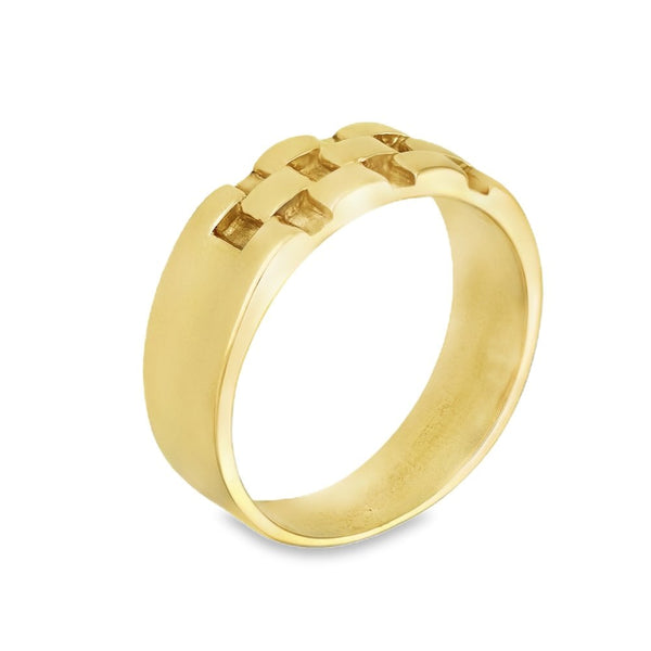 9ct Yellow Gold Weave Top Band Ring - Size T½ - 5mm