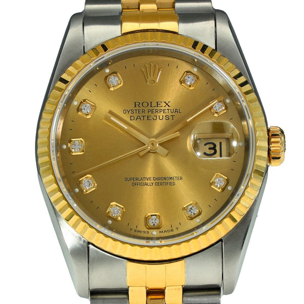 Datejust 16233 - Champagne Diamond Dot Dial - 1997