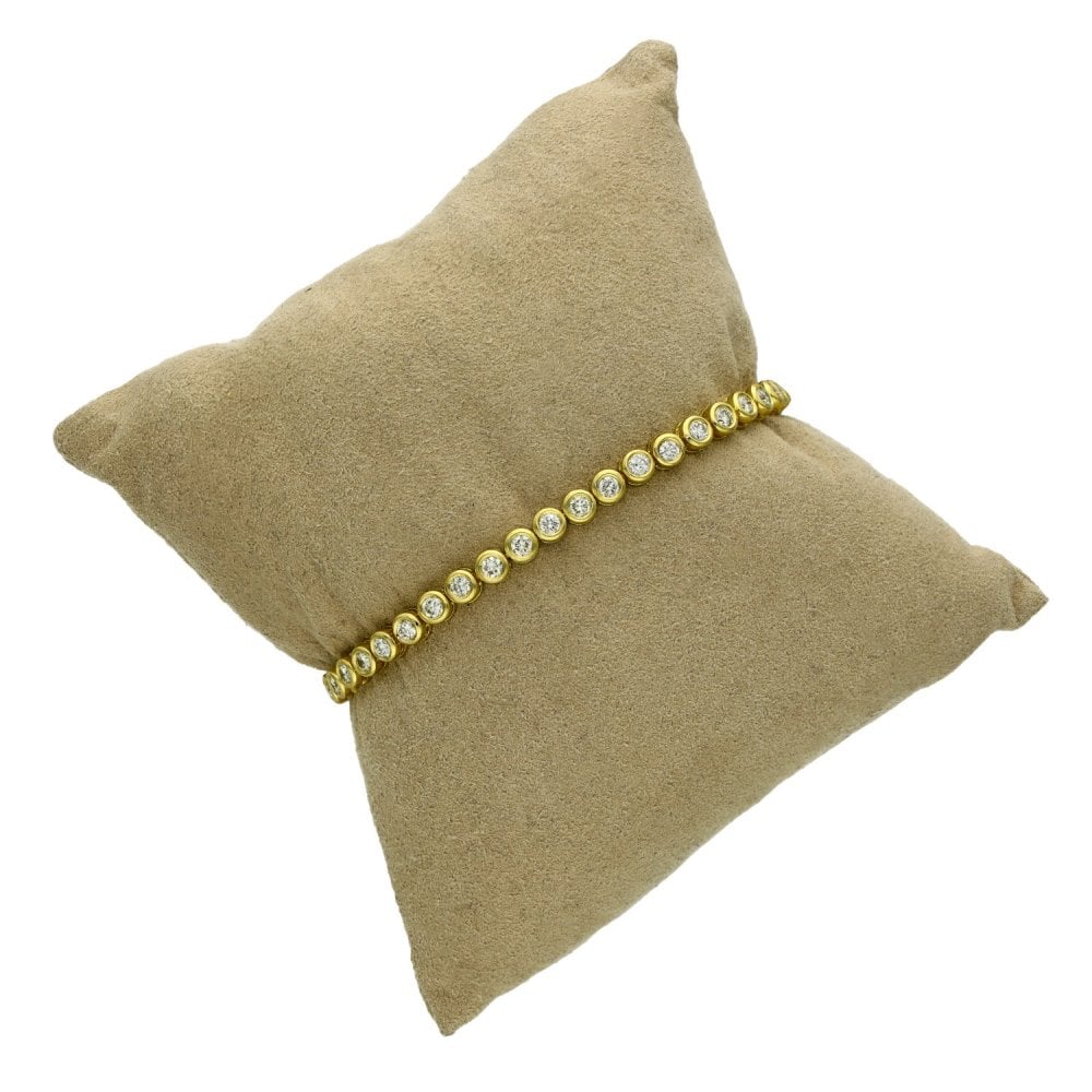 18ct Yellow Gold Diamond Tennis Bracelet - 7" - 3.00ct