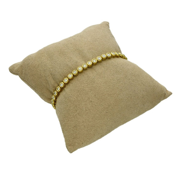 18ct Yellow Gold Diamond Tennis Bracelet - 7" - 3.00ct