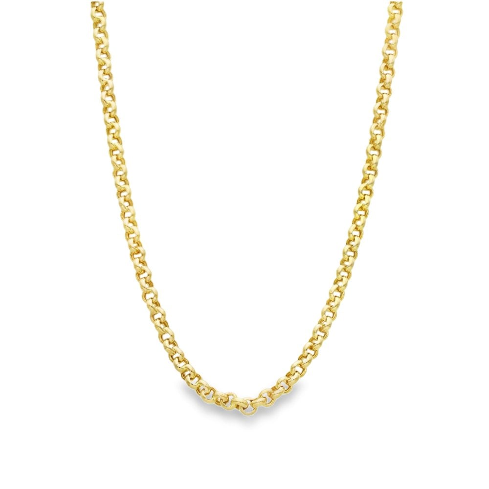 9ct Yellow Gold Round Belcher Chain - 16" - 6.7g