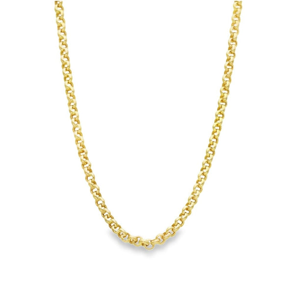 9ct Yellow Gold Round Belcher Chain - 16" - 6.7g