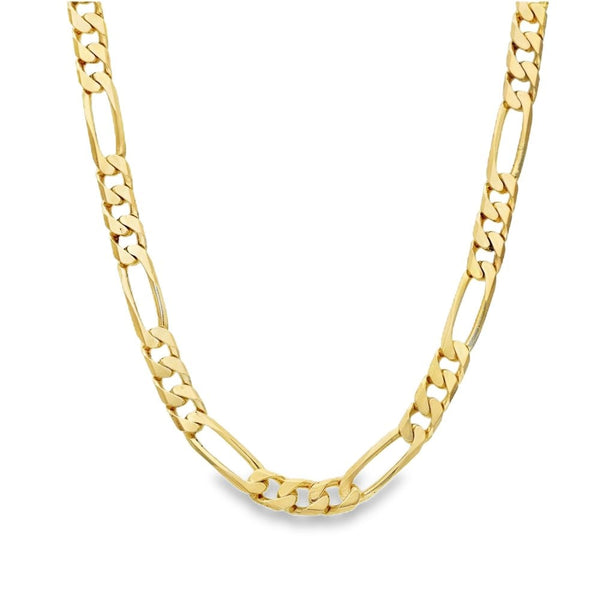 9ct Yellow Gold Figaro Chain - 24" - 25.9g
